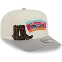 buet-beige-og-gra-snapback-kasket-9fifty-a-frame-precurved-hardwood-classics-fra-san-antonio-spurs-nba-fra-new-era