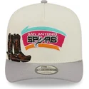 buet-beige-og-gra-snapback-kasket-9fifty-a-frame-precurved-hardwood-classics-fra-san-antonio-spurs-nba-fra-new-era
