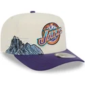 beige-og-violet-buet-kasket-snapback-9fifty-a-frame-precurved-hardwood-classics-fra-utah-jazz-nba-fra-new-era