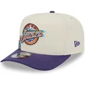 beige-og-violet-buet-kasket-snapback-9fifty-a-frame-precurved-hardwood-classics-fra-utah-jazz-nba-fra-new-era
