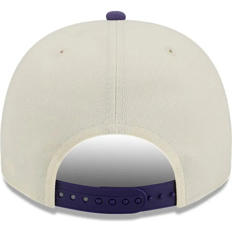 beige-og-violet-buet-kasket-snapback-9fifty-a-frame-precurved-hardwood-classics-fra-utah-jazz-nba-fra-new-era