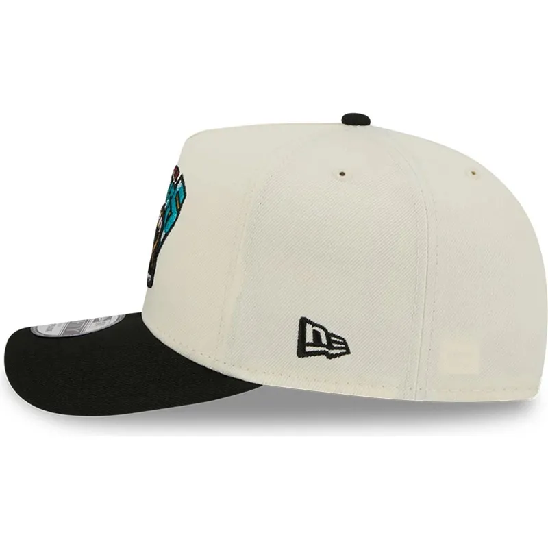 buet-beige-og-sort-snapback-kasket-9fifty-a-frame-precurved-hardwood-classics-fra-vancouver-grizzlies-nba-fra-new-era