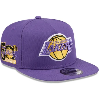 Violet fladskærm snapback 9FIFTY A Frame Hardwood Classics Los Angeles Lakers NBA kasket fra New Era