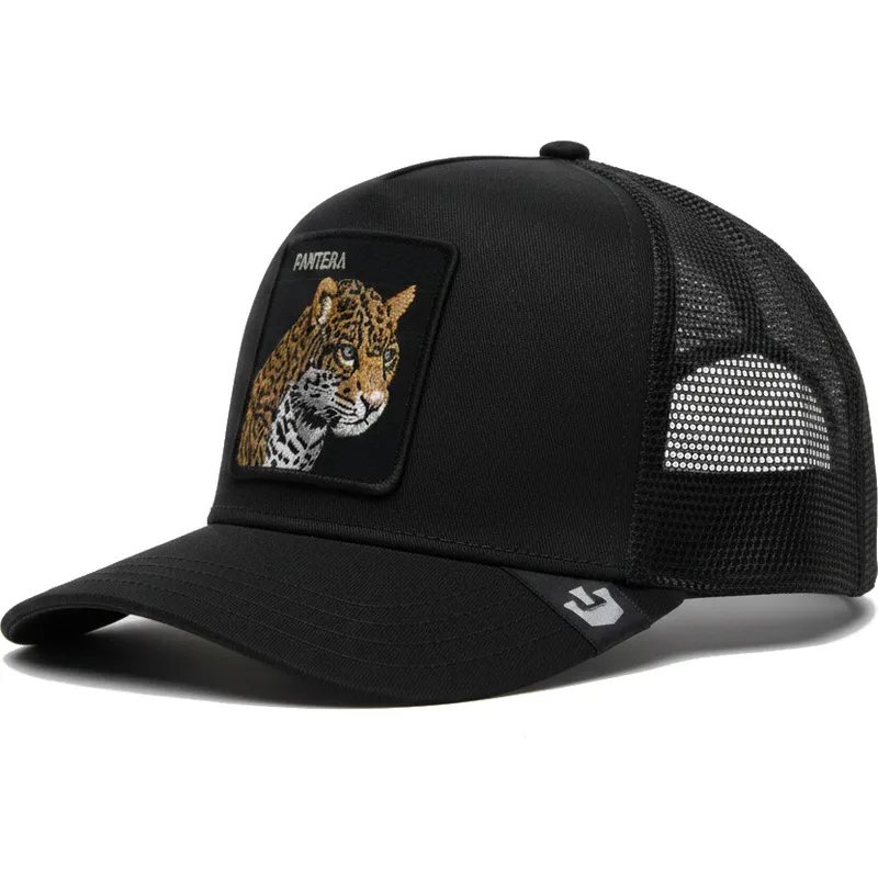 trucker-kasket-sort-leopard-pantera-the-farm-premium-fra-goorin-bros