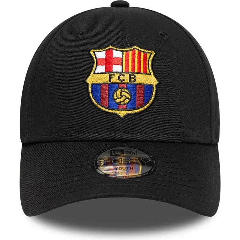 new-era-fc-barcelona-laliga-9forty-core-justerbar-sort-buet-kasket-til-drenge