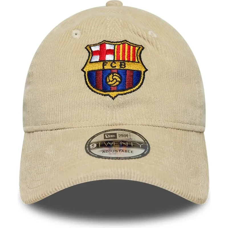 beige-justerbar-fc-barcelona-laliga-9twenty-cord-kasket-fra-new-era