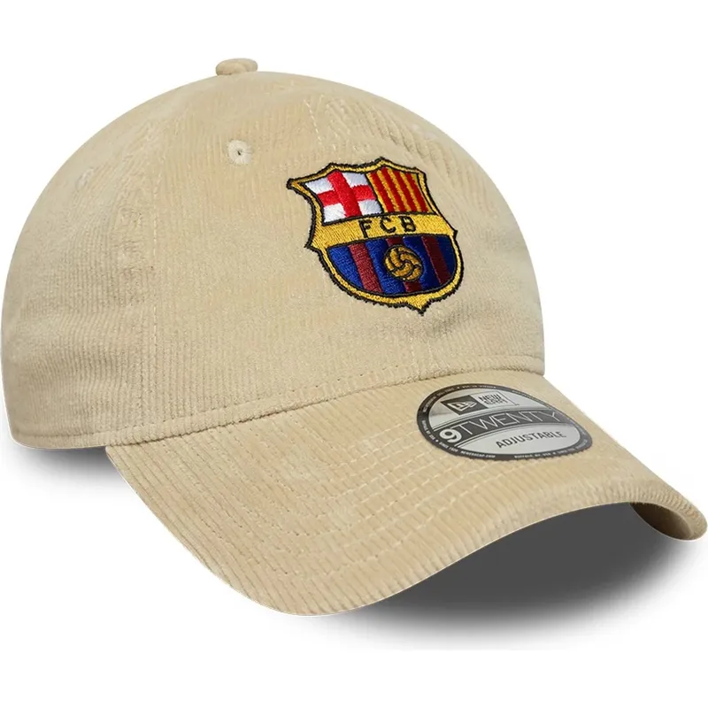 beige-justerbar-fc-barcelona-laliga-9twenty-cord-kasket-fra-new-era