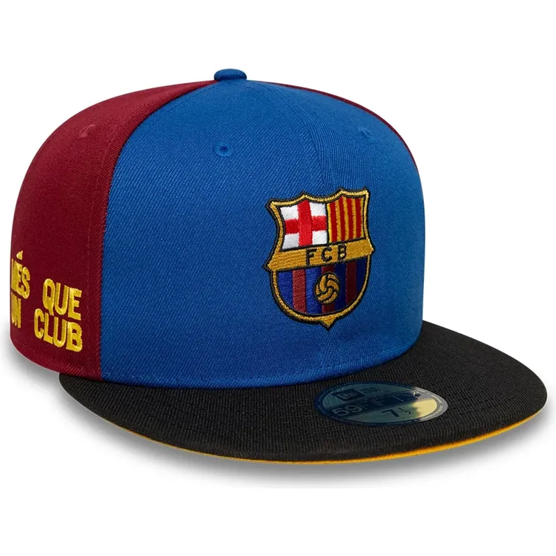 fc-barcelona-laliga-59fifty-bla-og-rod-justerbar-flad-kasket-mes-que-un-club-fra-new-era