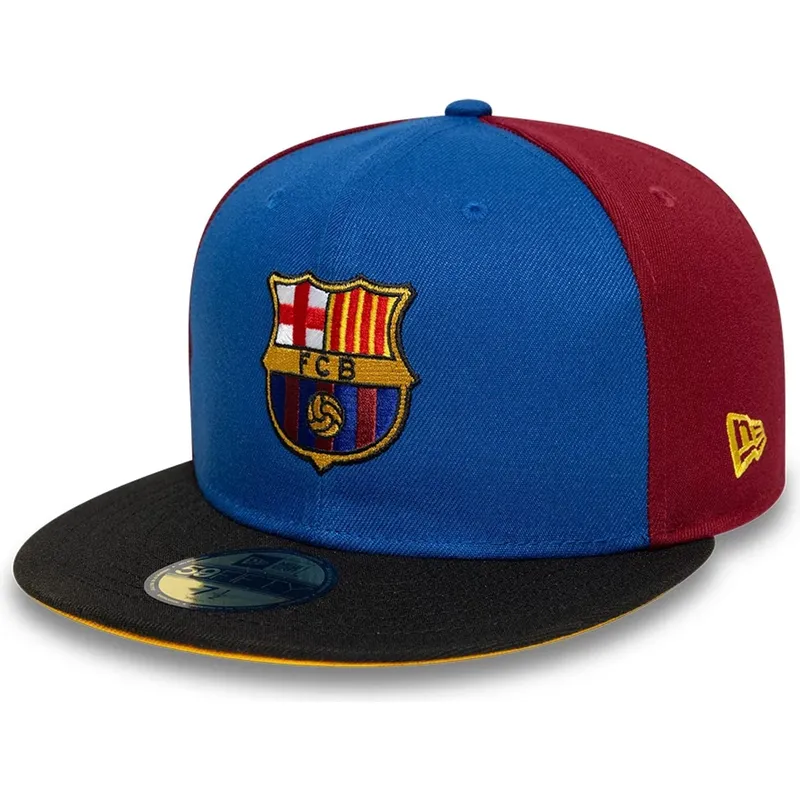 fc-barcelona-laliga-59fifty-bla-og-rod-justerbar-flad-kasket-mes-que-un-club-fra-new-era