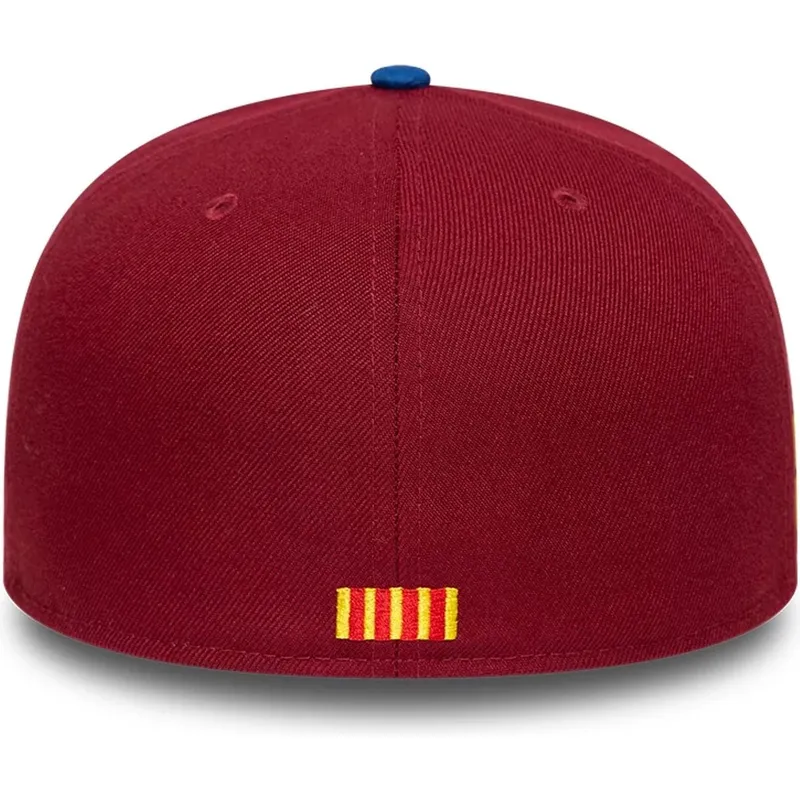 fc-barcelona-laliga-59fifty-bla-og-rod-justerbar-flad-kasket-mes-que-un-club-fra-new-era