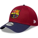 rod-og-bla-justerbar-buet-kasket-til-born-fra-fc-barcelona-laliga-9forty-contrast-fra-new-era