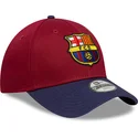 rod-og-bla-justerbar-buet-kasket-til-born-fra-fc-barcelona-laliga-9forty-contrast-fra-new-era