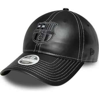 Sort justerbar kvindekasket med buet skygge FC Barcelona LALIGA 9TWENTY PU Læder fra New Era