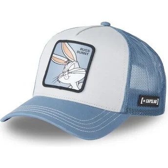 Hvid og blå trucker-kasket Bugs Bunny LOO8 BUG2 Looney Tunes fra Capslab