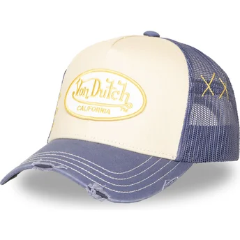 Beige og violet trucker-kasket USED 13 fra Von Dutch