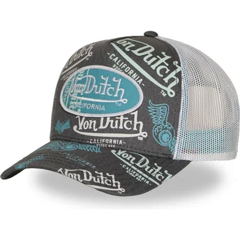 Sort og hvid trucker kasket CAFE10 fra Von Dutch