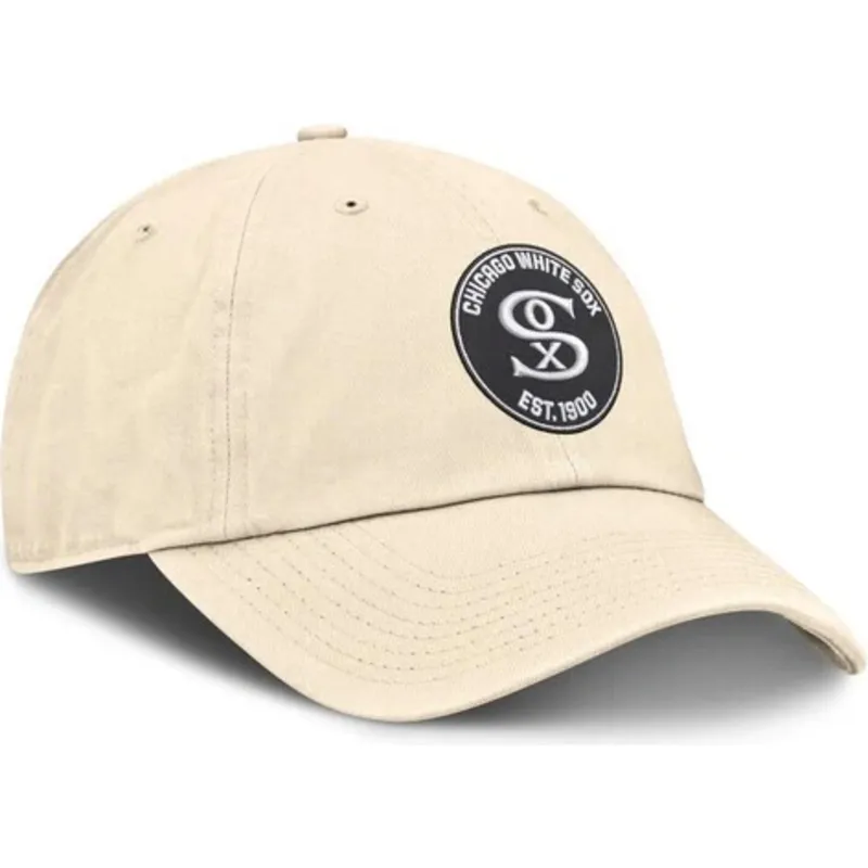 beige-justerbar-kurvet-kasket-club-unstructured-organic-cotton-fra-chicago-white-sox-mlb-fra-nike