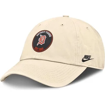 Beige justerbar buet kasket Club Unstructured Organic Cotton fra Detroit Tigers MLB fra Nike