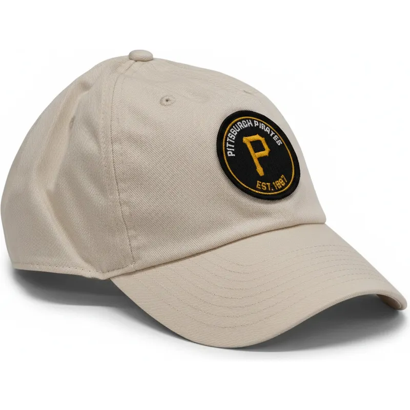 beige-justerbar-bojet-kasket-club-unstructured-organic-cotton-fra-pittsburgh-pirates-mlb-fra-nike