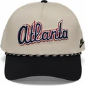 beige-og-sort-buet-kasket-snapback-rise-structured-fra-atlanta-braves-mlb-fra-nike