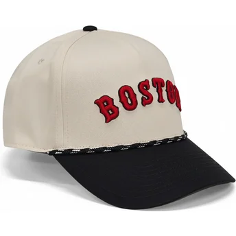 Beige og sort snapback Rise Structured kasket med buet skygge fra Boston Red Sox MLB fra Nike