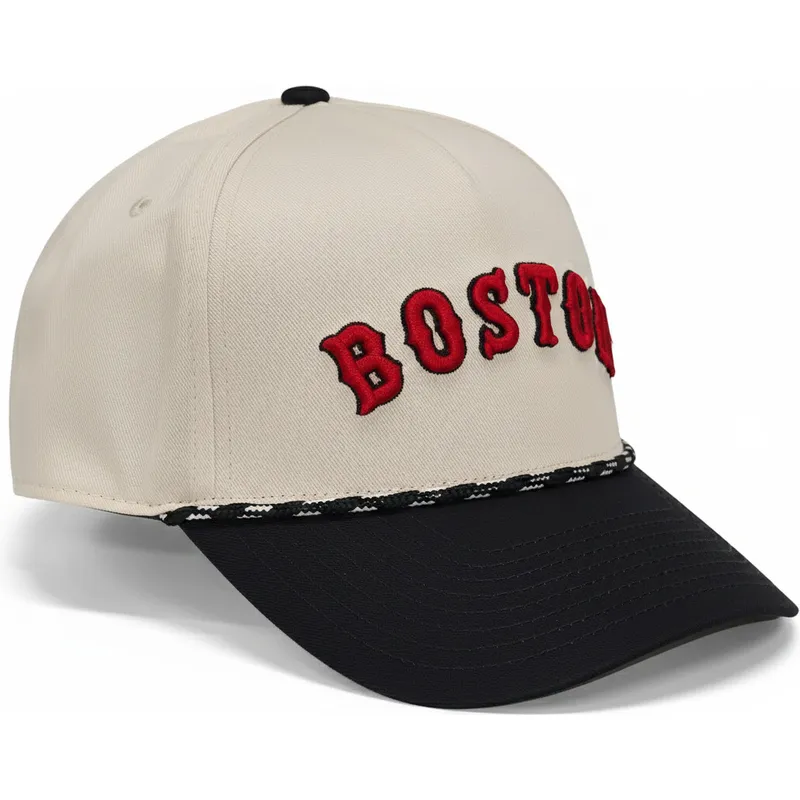 beige-og-sort-snapback-rise-structured-kasket-med-buet-skygge-fra-boston-red-sox-mlb-fra-nike