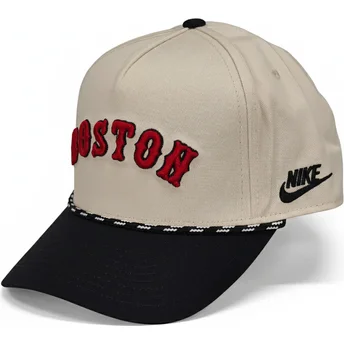 Beige og sort snapback Rise Structured kasket med buet skygge fra Boston Red Sox MLB fra Nike