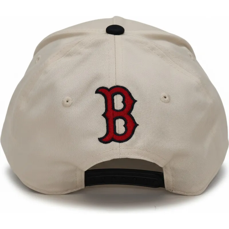 buet-beige-og-sort-snapback-kasket-rise-structured-fra-boston-red-sox-mlb-fra-nike