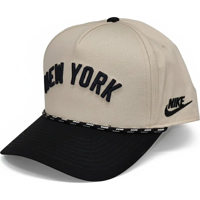 new-york-yankees-mlb-nike-rise-structured-beige-og-sort-snapback-buet-kasket