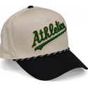 nike-oakland-athletics-mlb-rise-structured-beige-og-sort-snapback-kasket-med-buet-skygge