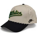 nike-oakland-athletics-mlb-rise-structured-beige-og-sort-snapback-kasket-med-buet-skygge