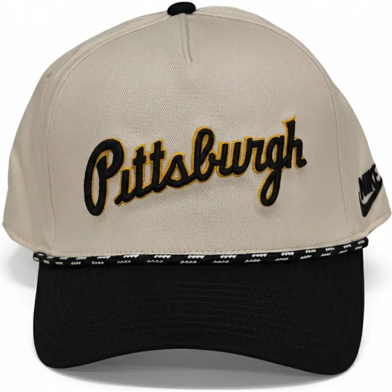 pittsburgh-pirates-mlb-nike-rise-structured-beige-og-sort-snapback-kurvet-kasket