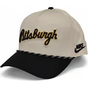 pittsburgh-pirates-mlb-nike-rise-structured-beige-og-sort-snapback-kurvet-kasket