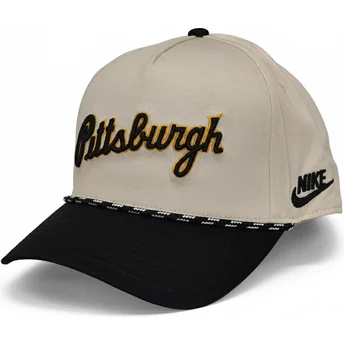 Beige og sort buet kasket snapback Rise Structured fra Pittsburgh Pirates MLB fra Nike