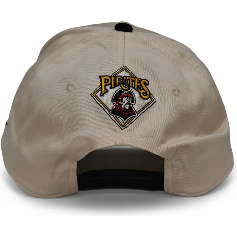 beige-og-sort-buet-kasket-snapback-rise-structured-fra-pittsburgh-pirates-mlb-fra-nike
