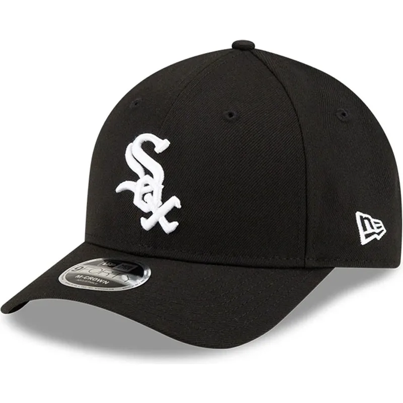 sort-curved-snapback-kasket-9forty-m-crown-player-replica-fra-chicago-white-sox-mlb-fra-new-era