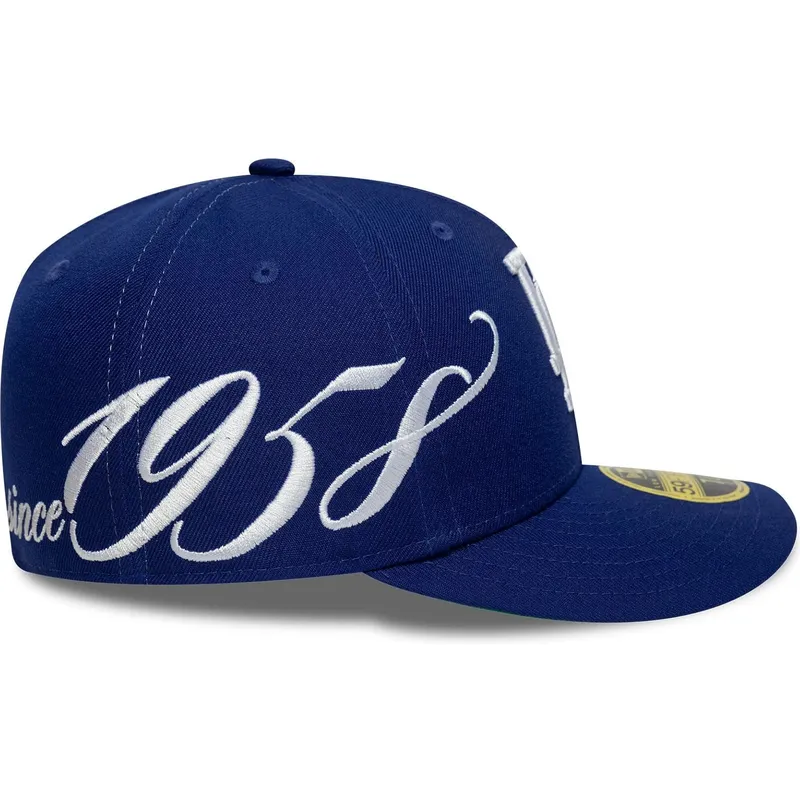 bla-buet-kasket-justerbar-59fifty-low-profile-precurved-est-script-fra-los-angeles-dodgers-mlb-fra-new-era