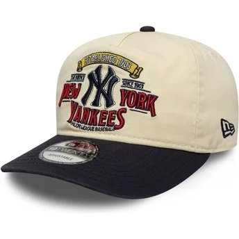 Buet kasket beige og marineblå justerbar 19TWENTY Washed Graphic fra New York Yankees MLB fra New Era