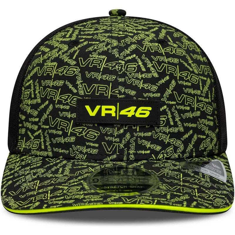sort-og-gul-trucker-kasket-9seventy-stretch-snap-all-over-print-fra-valentino-rossi-vr46-motogp-fra-new-era
