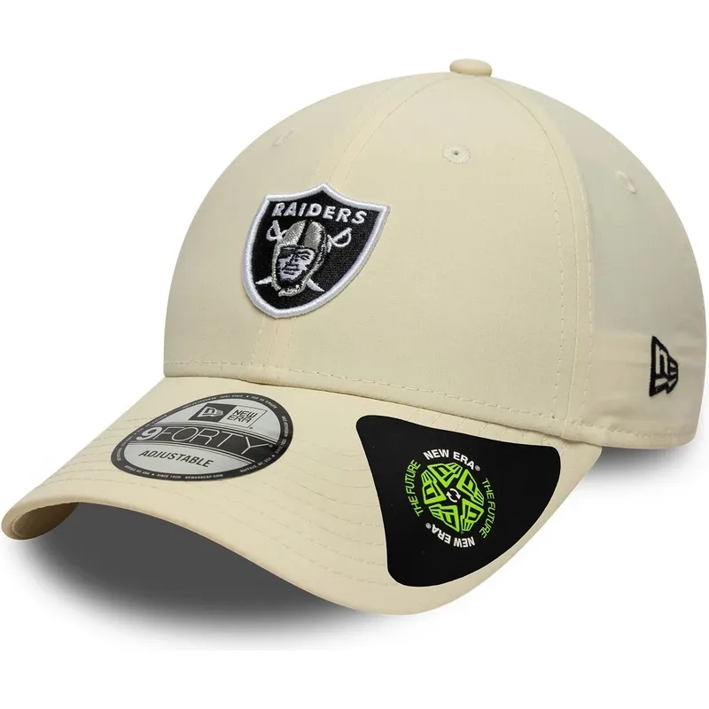 buet-beige-justerbar-9forty-recycled-midi-kasket-fra-las-vegas-raiders-nfl-fra-new-era