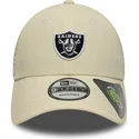 buet-beige-justerbar-9forty-recycled-midi-kasket-fra-las-vegas-raiders-nfl-fra-new-era