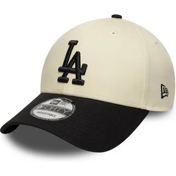 Buet beige og sort justerbar 9FORTY Colour Block kasket fra Los Angeles Dodgers MLB fra New Era