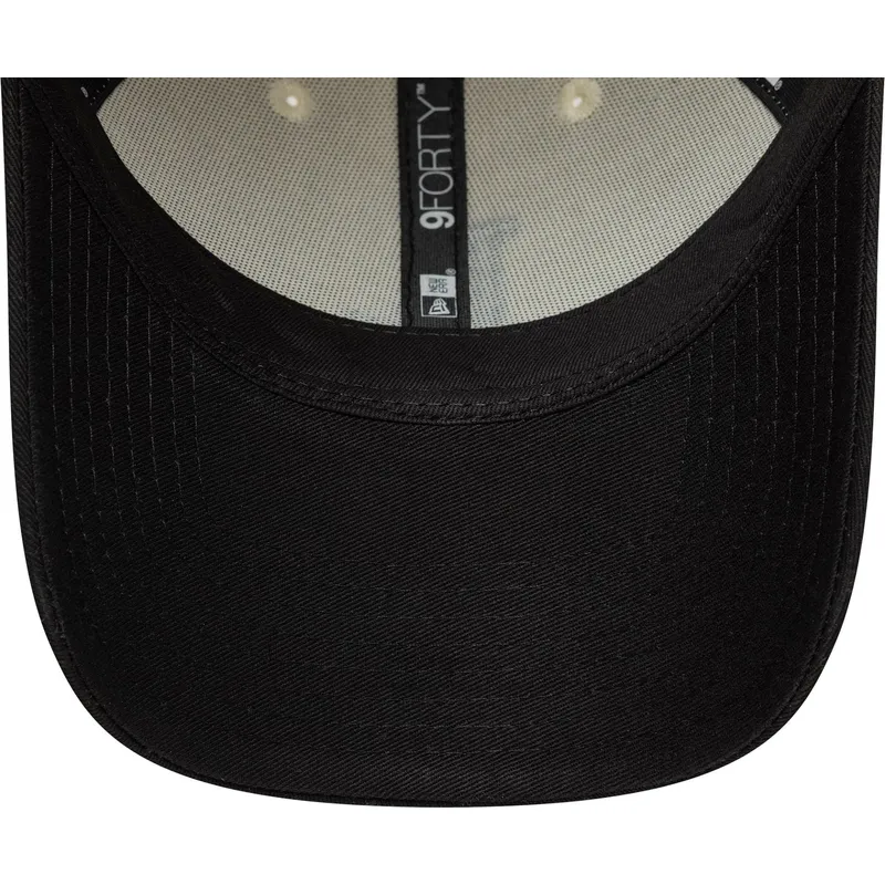 buet-beige-og-sort-justerbar-9forty-colour-block-kasket-fra-los-angeles-dodgers-mlb-fra-new-era