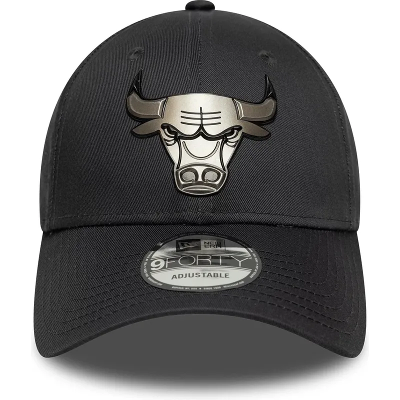 gra-curved-snapback-kasket-9forty-metallic-fra-chicago-bulls-nba-fra-new-era