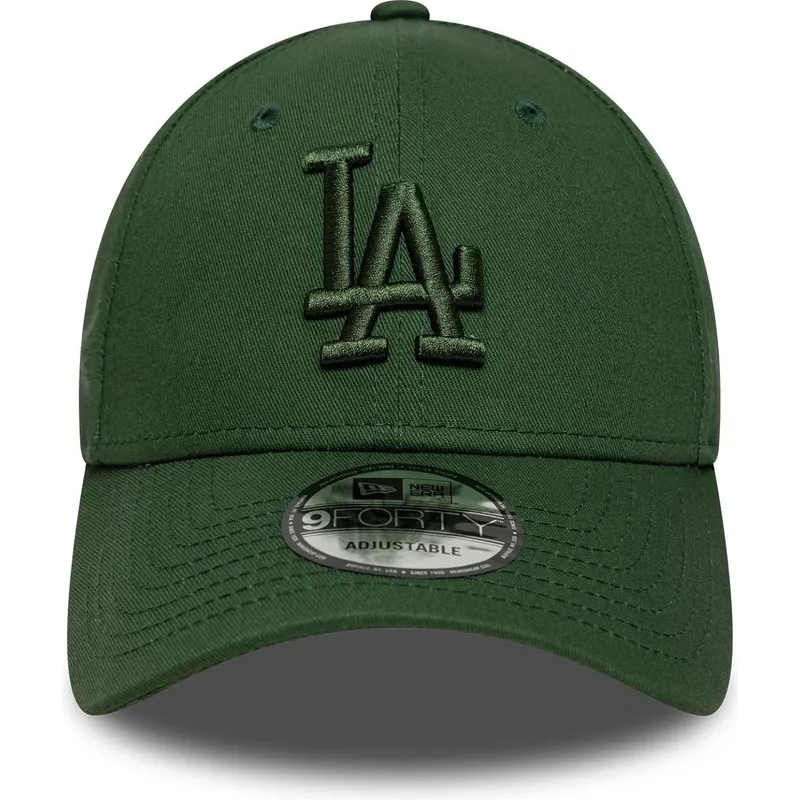 gron-justerbar-curved-kasket-med-gront-logo-9forty-league-essential-fra-los-angeles-dodgers-mlb-fra-new-era