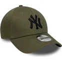 gron-justerbar-curved-kasket-med-sort-logo-9forty-league-essential-fra-new-york-yankees-mlb-fra-new-era