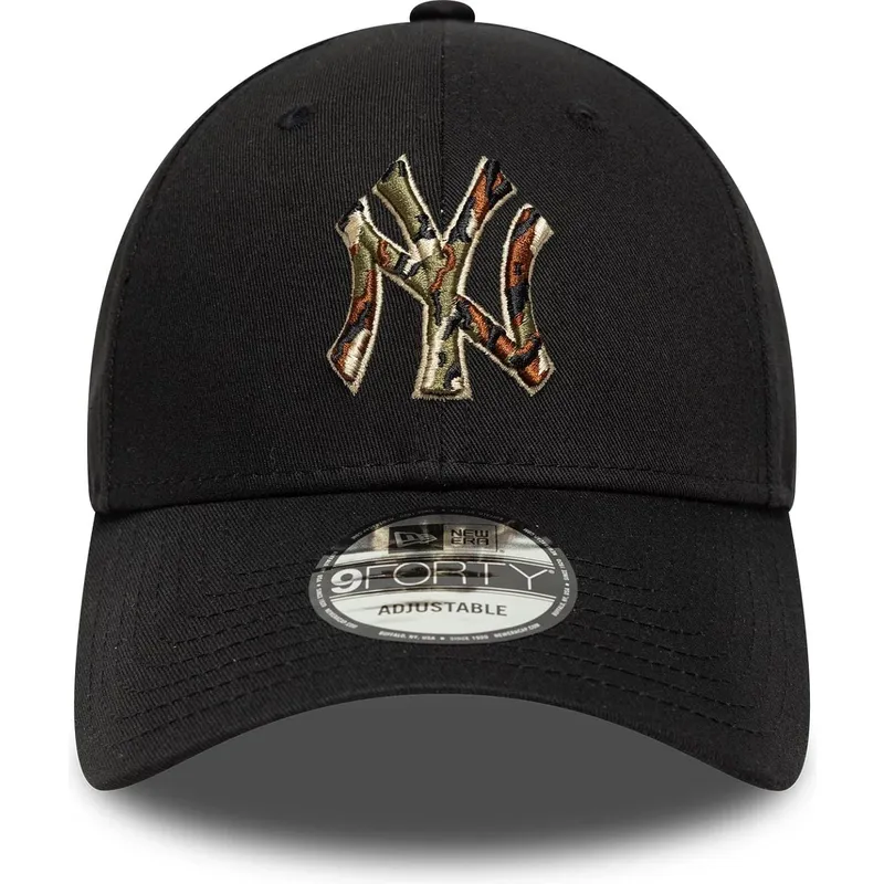 sort-justerbar-kurvet-kasket-9forty-camo-infill-fra-new-york-yankees-mlb-fra-new-era