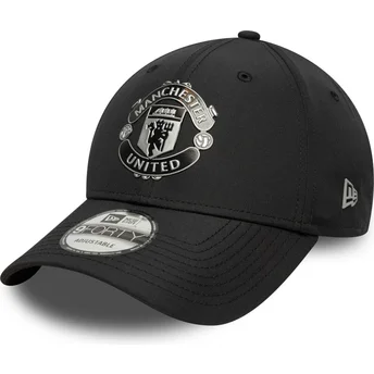 Sort justerbar curved 9FORTY Reflective kasket fra Manchester United Football Club Premier League fra New Era