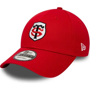 Gorra curva roja ajustable 9FORTY Core de Stade Toulousain Top 14 de New Era
