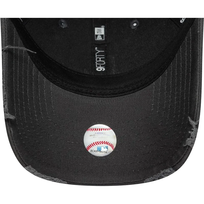 gra-justerbar-curved-kasket-med-grat-logo-9forty-wash-distress-fra-los-angeles-dodgers-mlb-fra-new-era